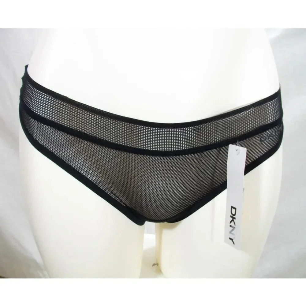 SMALL DKNY DK1031 Signature Mesh Thong Black NWTNew with Tags‎ - DUE TO TH